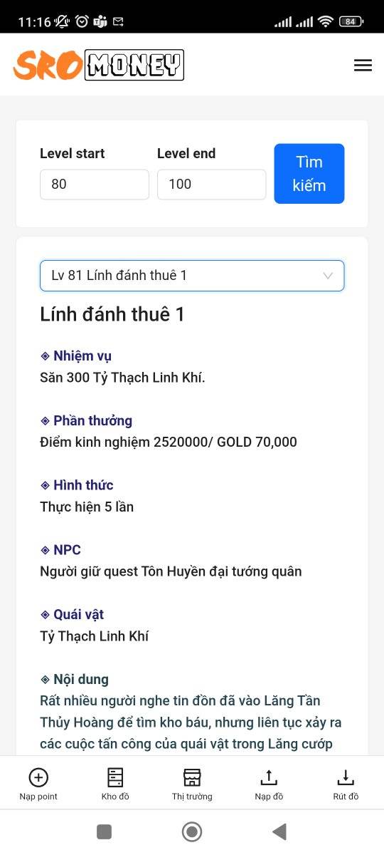 Nhiem vu chu vang sro
